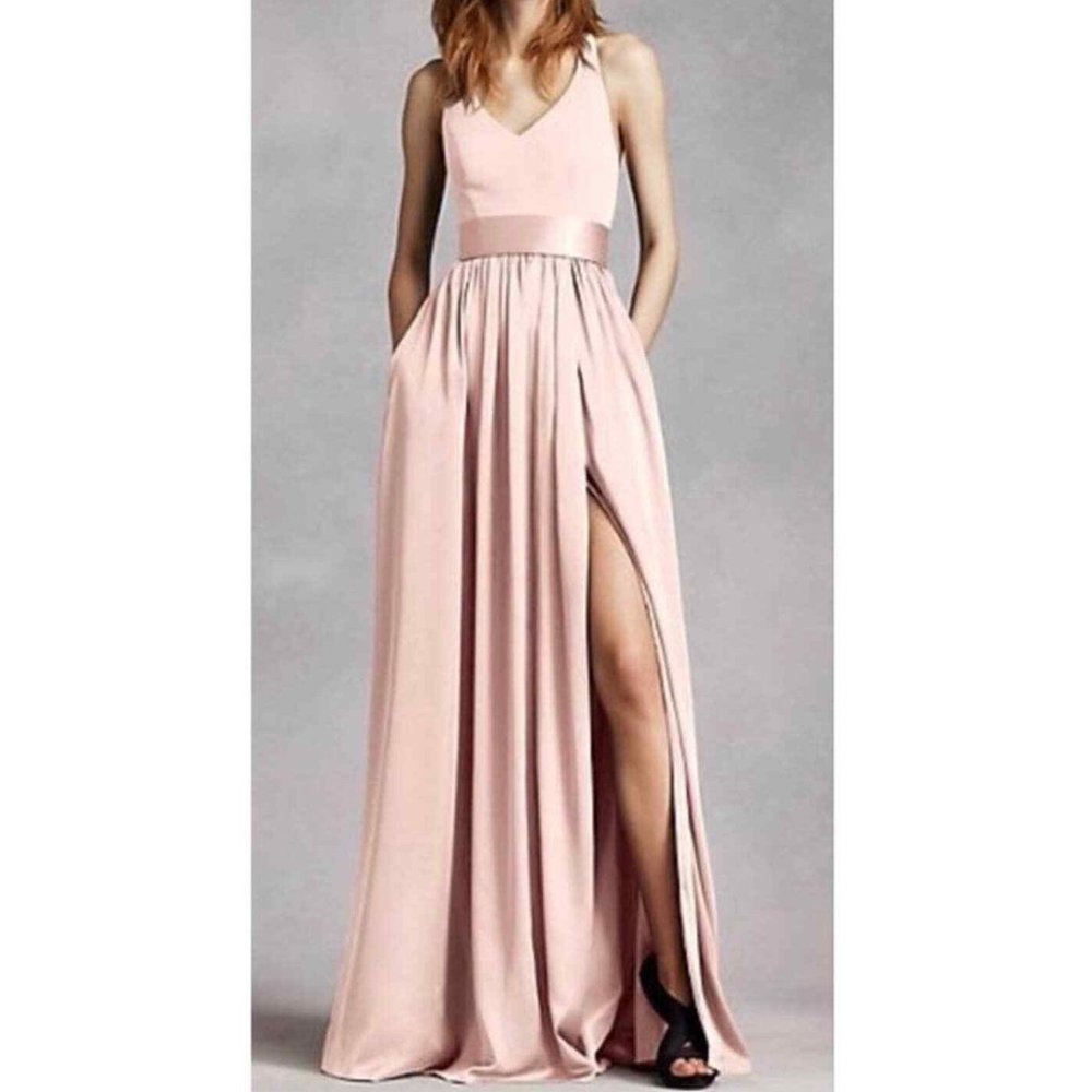 Vera Wang White Pink Halter Dress